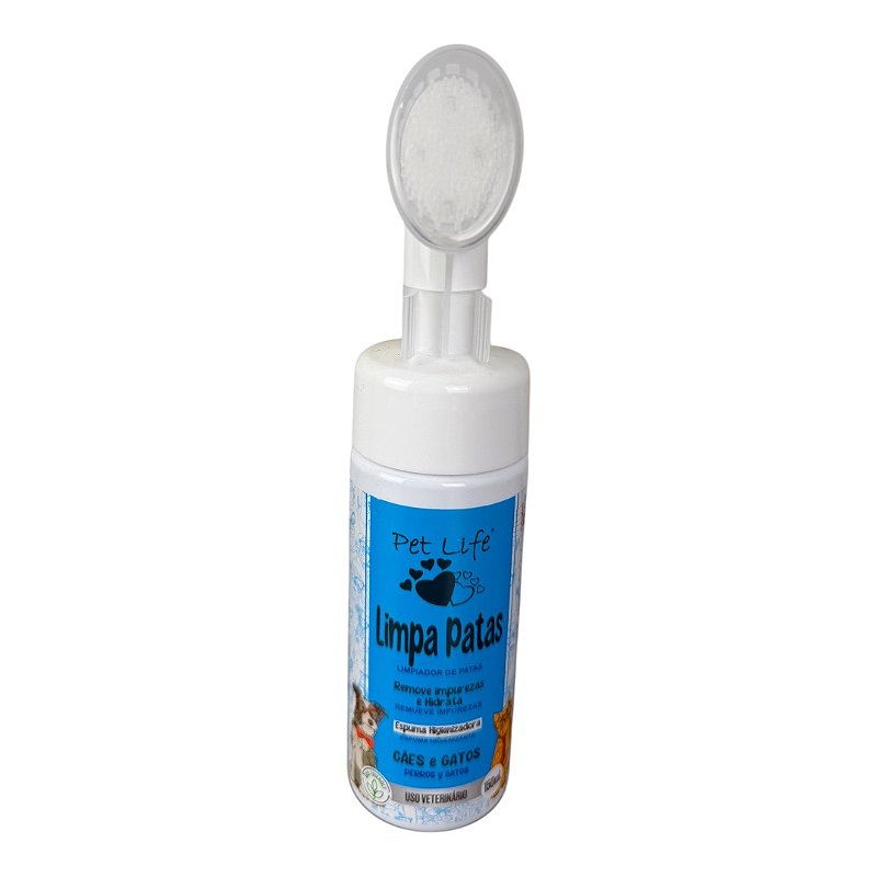 Limpa Patas Pet Life 150ml com Escova Aplicadora para Cães e Gatos