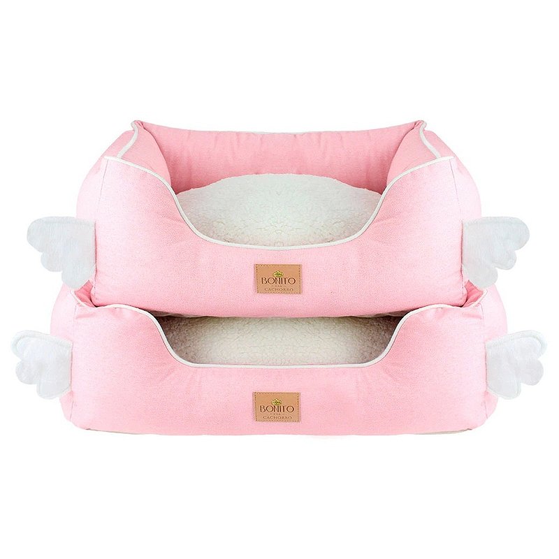 Cama Pet Linho e Sherpa Elegance Anjinho