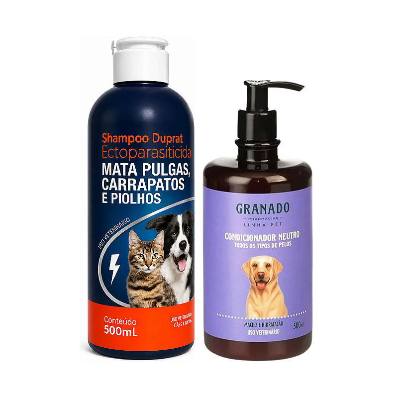 Kit Shampoo Antipulgas Duprat + Condicionador Granado Pet 500ml
