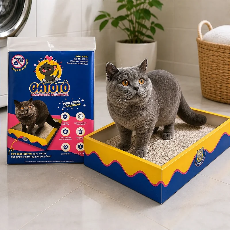 Kit Caixa de Areia para Gatos Descartável CatMyPet Gatotô