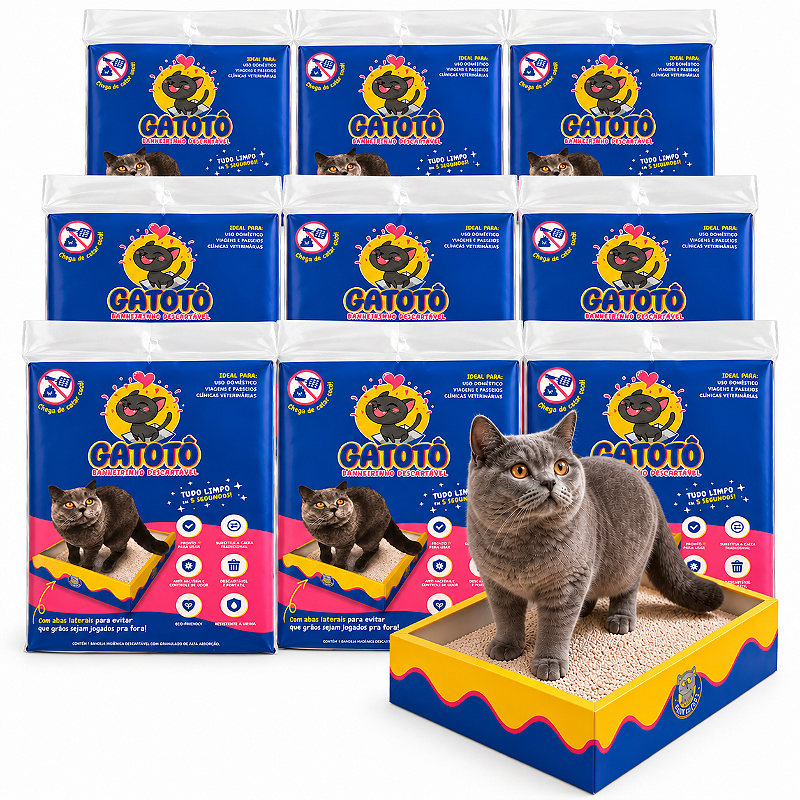 Kit Caixa de Areia para Gatos Descartável CatMyPet Gatotô
