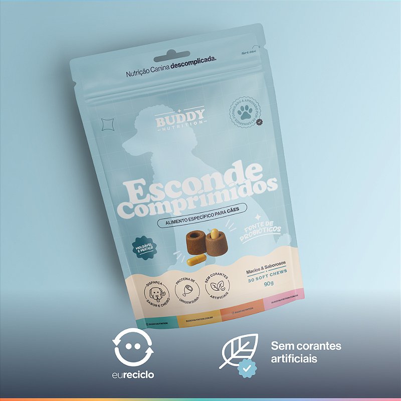 Esconde Comprimidos Buddy Nutrition Petisco 30 Tabletes Macios