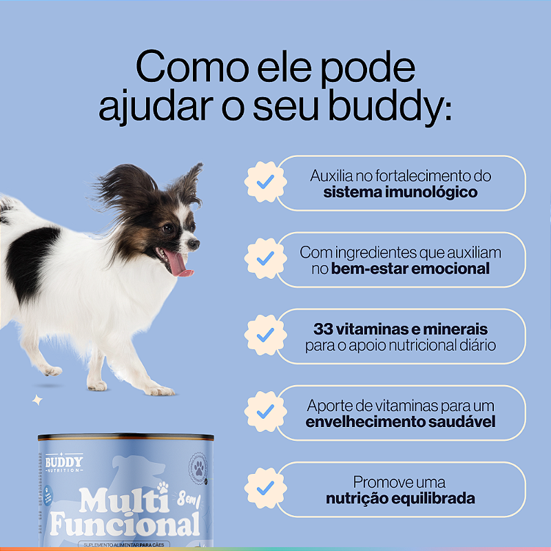 Multi Funcional 8 Em 1- Suplemento Para Cães Buddy Nutrition