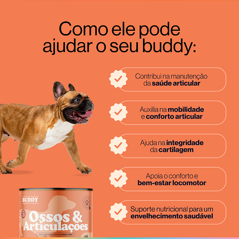 Ossos & Articulações Suplemento Alimentar Cães Buddy Nutrition