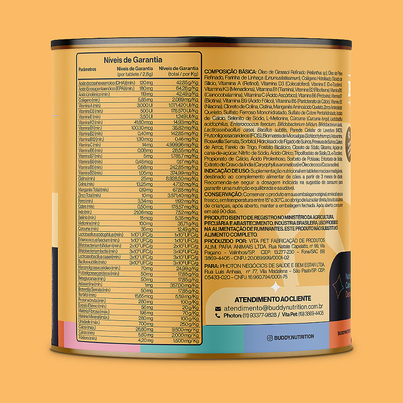 Pele & Pelagem - Suplemento Para Cães - Buddy Nutrition