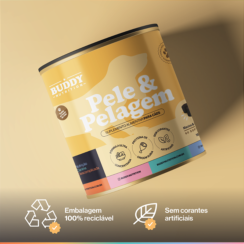 Pele & Pelagem - Suplemento Para Cães - Buddy Nutrition