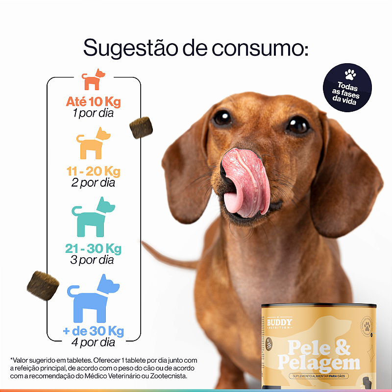 Pele & Pelagem - Suplemento Para Cães - Buddy Nutrition