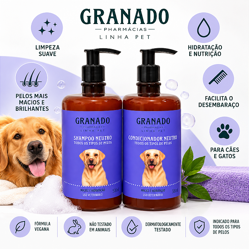 Kit Shampoo E Condicionador Neutro Para Cães Granado Pet