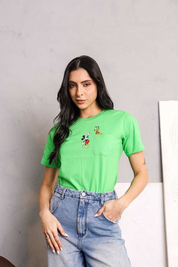 Tshirt Bolsinho Mickey e Pluto