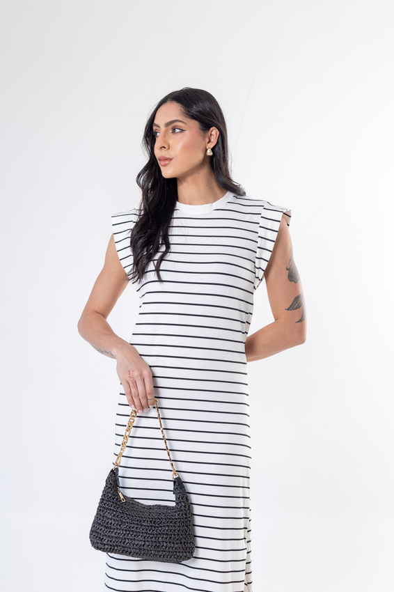 Vestido Midi Muscle Risca De Giz Off