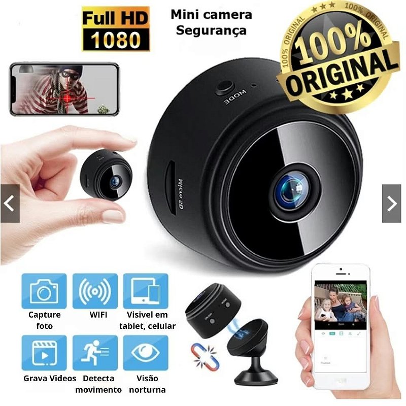 Mini Câmera A9 WiFi HD 1080P com Visão Noturna para Segurança e Vigilância