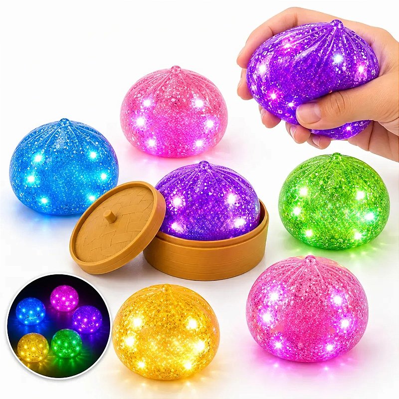 Squishy Dumpling com LED Anti-stress Sensorial