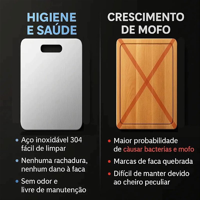 Tábua de Corte em Aço Inoxidável