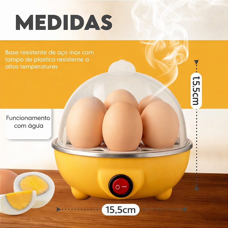 Cozedor De Ovos Elétrico Portátil 110v - Branco
