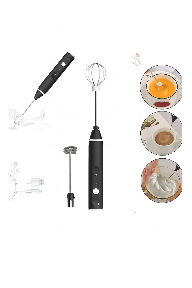 Mini Mixer Elétrico Recarregável Multiuso para Bebidas e Ovo
