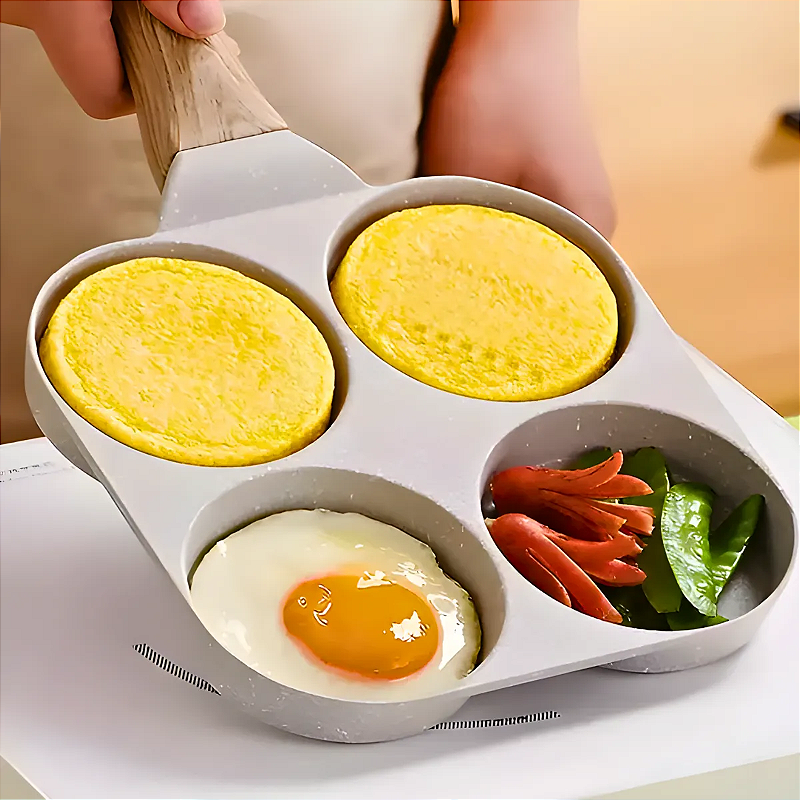 Panela Antiaderente Frigideira 4 Em 1 Para Panquecas Ovos e
