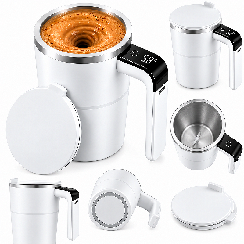 Caneca Mixer Inteligente LED 380ml Display de Temperatura