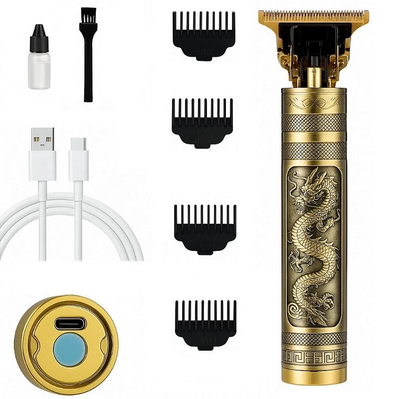 Máquina de Barbear e Cortar Cabelo Profissional Recarregável
