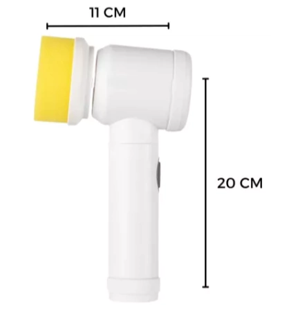 Escova Elétrica Multiuso 5 em 1 – Rotação 360º para uma Limpeza Sem Esforço!