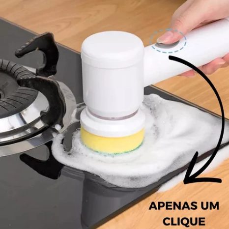 Escova Elétrica Multiuso 5 em 1 – Rotação 360º para uma Limpeza Sem Esforço!