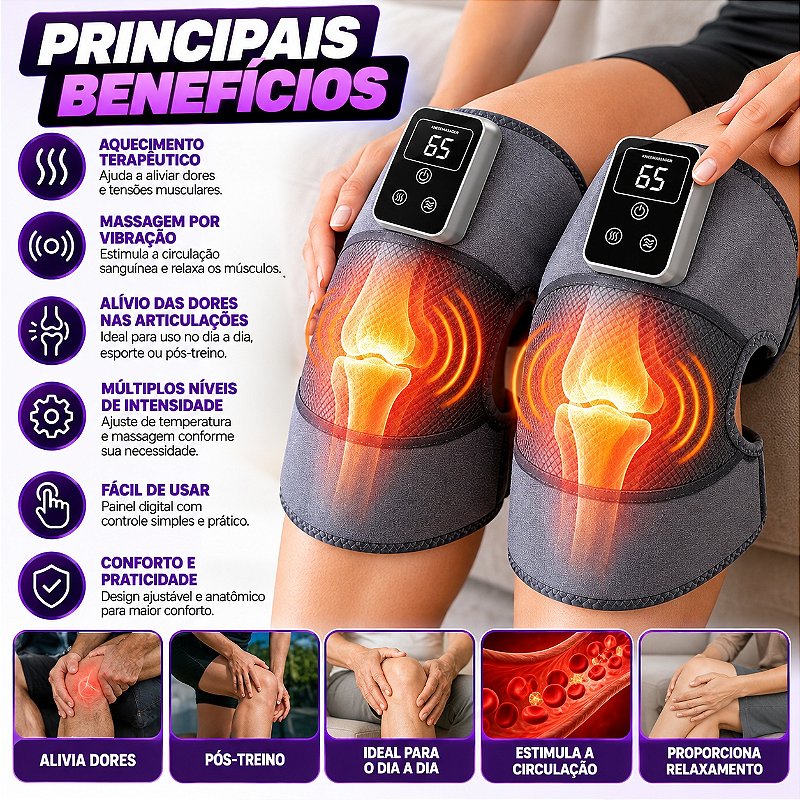 Massageador Elétrico para Joelhos com Vibração