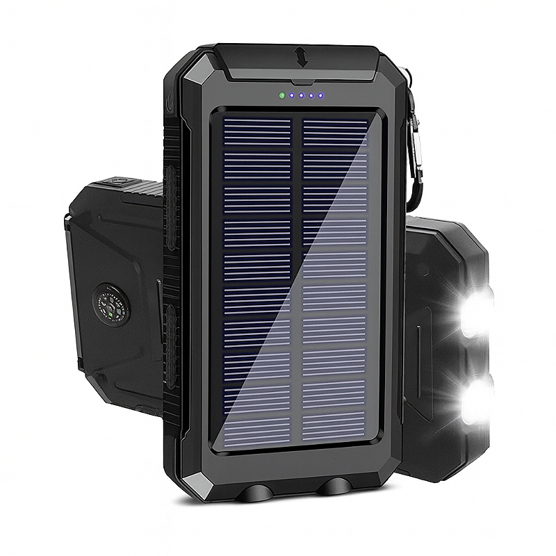 Carregador Portátil Power Bank Solar Usb Preto