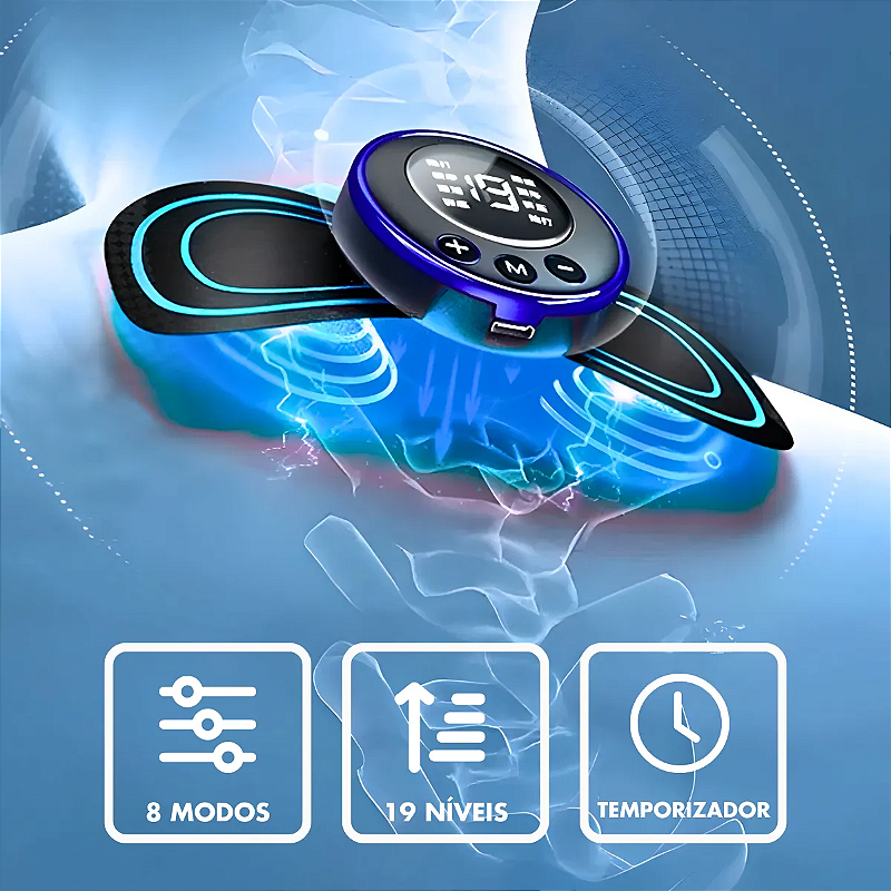 Massageador Elétrico Cervical Eletroterapia EMS Pescoço Pernas