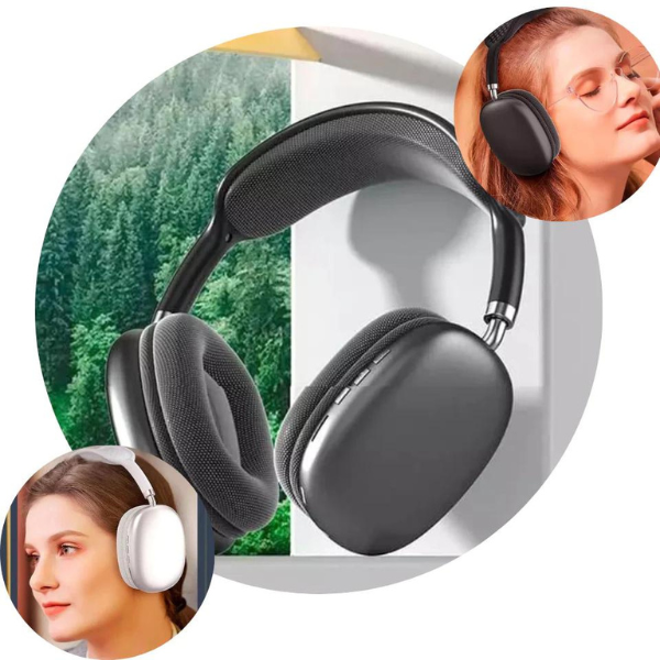 Fone de Ouvido Bluetooth P9 Over-Ear Preto