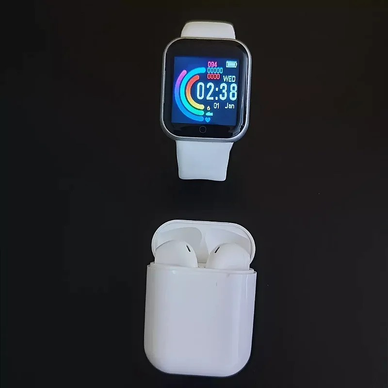 Kit Smartwatch D20S + Fone Bluetoorth Inpods I12 TWS - Branco