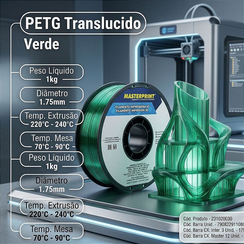 MP FILAMENTO IMPRESSORA 3D IMPRESSÃO - PETG