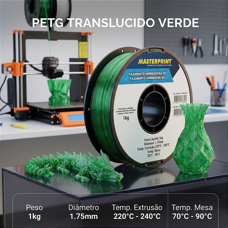 MP FILAMENTO IMPRESSORA 3D IMPRESSÃO - PETG