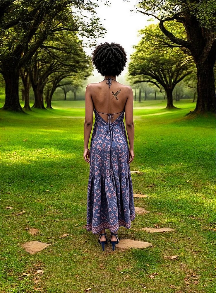 Vestido em seda frente única