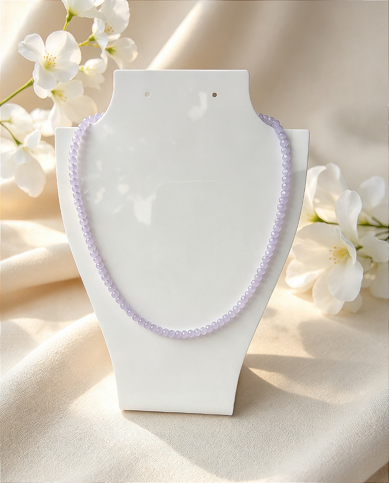 Colar de cristal de vidro lilás