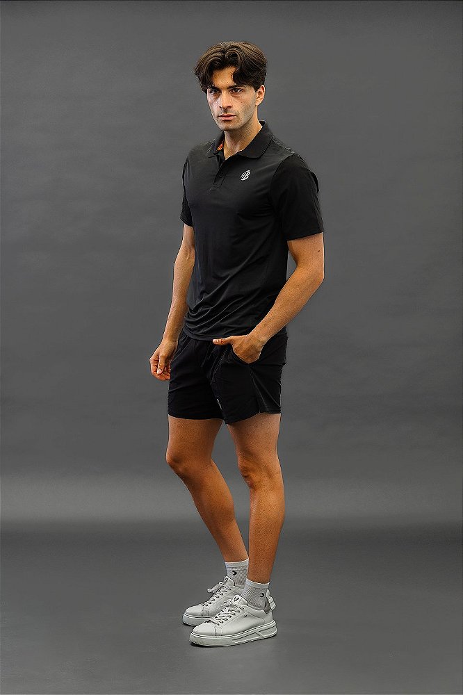 Camisa Polo Drygame Preta