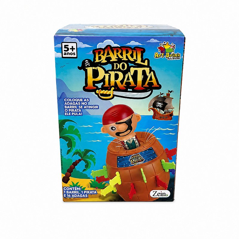 Jogo Barril do Pirata com 16 Adagas