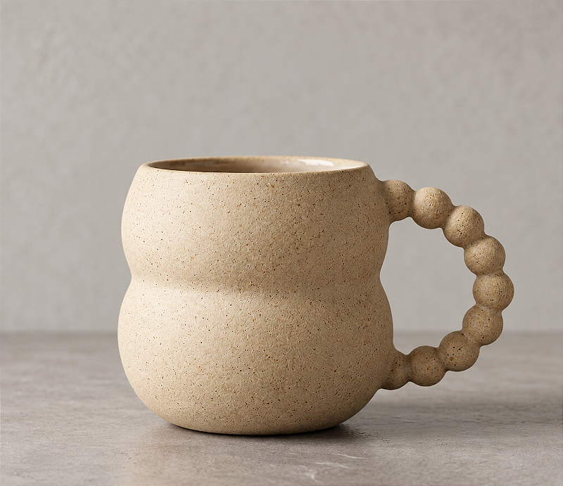 molde caneca com alça de bolinha