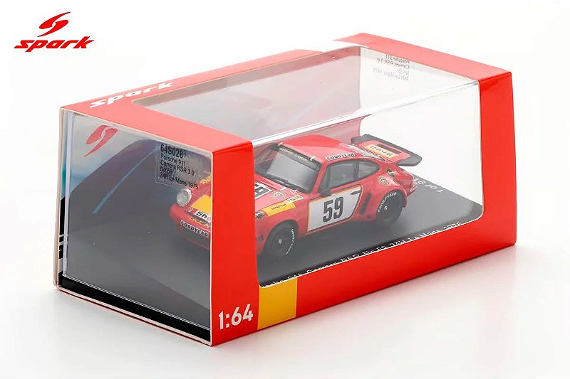 Porsche 911 Carrera RSR 3.0 No.59 24Hs Le Mans 1975 1:64 Spark