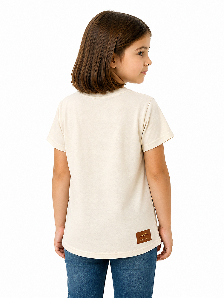 T-Shirt Infantil Regular Feminina Estanciero Gato Cowboy