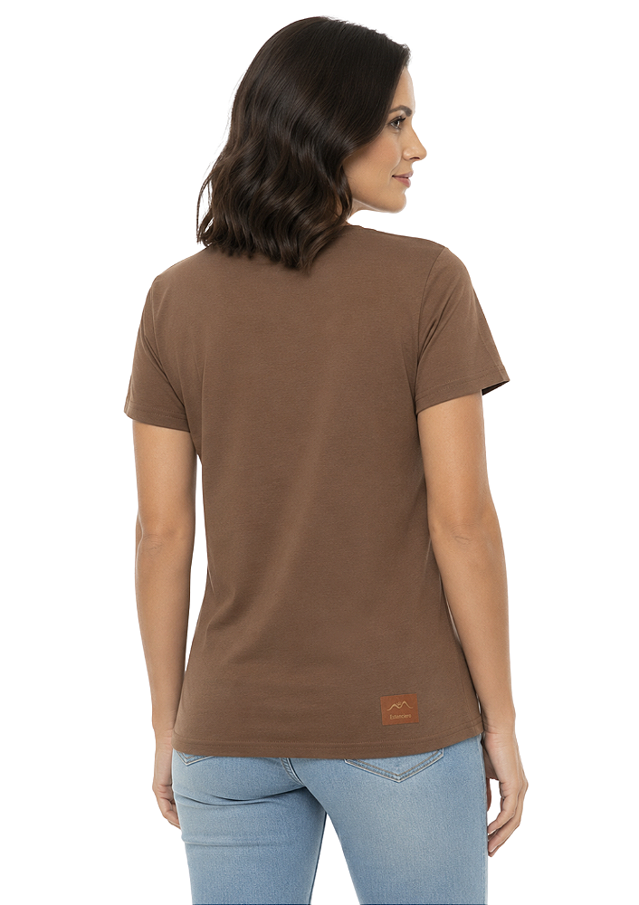 T-Shirt Baby Look Feminina Estanciero Chapéu Strass
