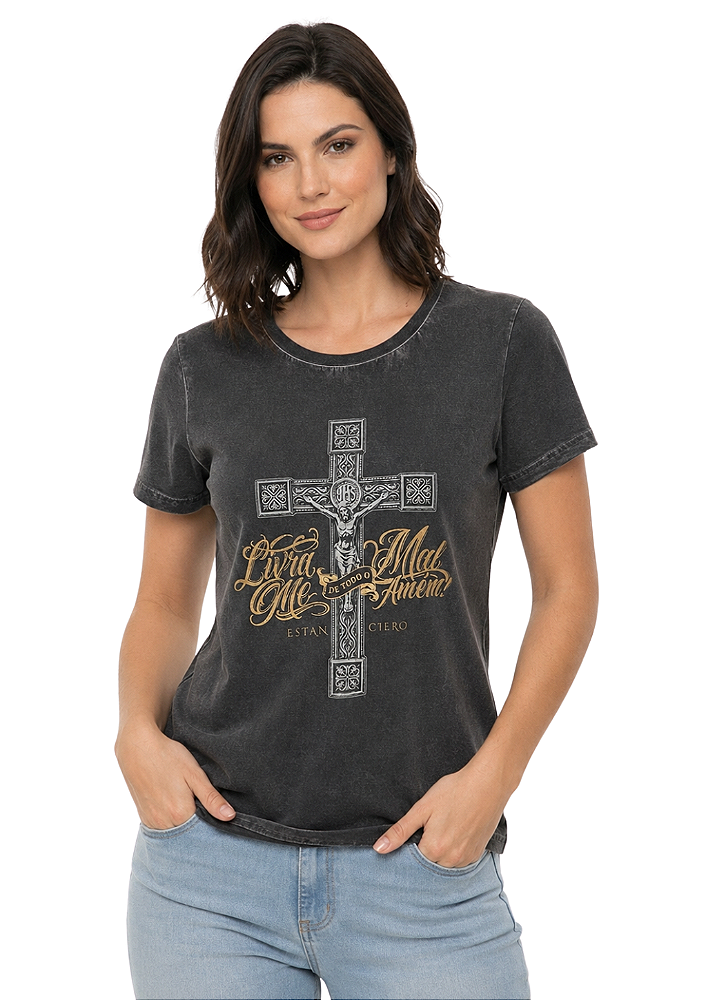 T-Shirt Baby Look Feminina Estanciero Let’s Go Cowgirls
