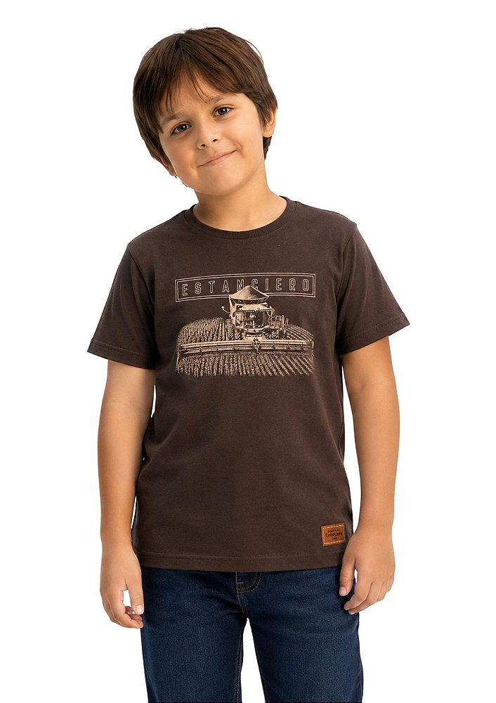 Camiseta Infantil Masculina Estanciero Colheitadeira