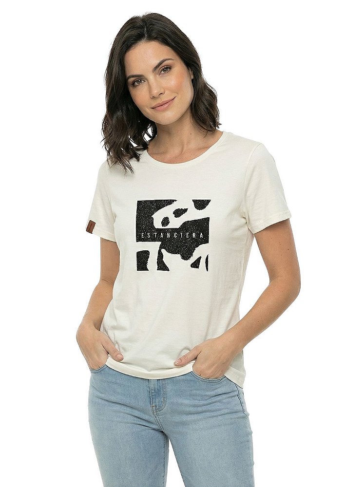 T-Shirt Baby Look Feminina Estanciero Vaquinha