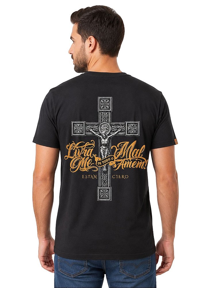 Camiseta Masculina Estanciero Cruz Sagrada