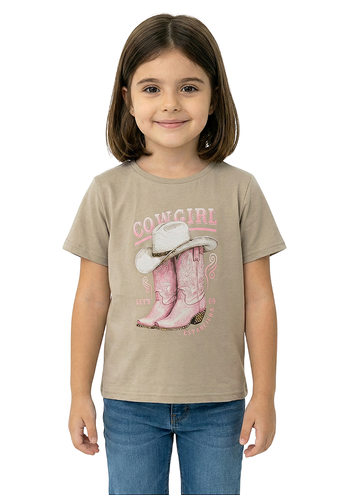 Camiseta Infantil Oversized Feminina Estanciera Country Boots