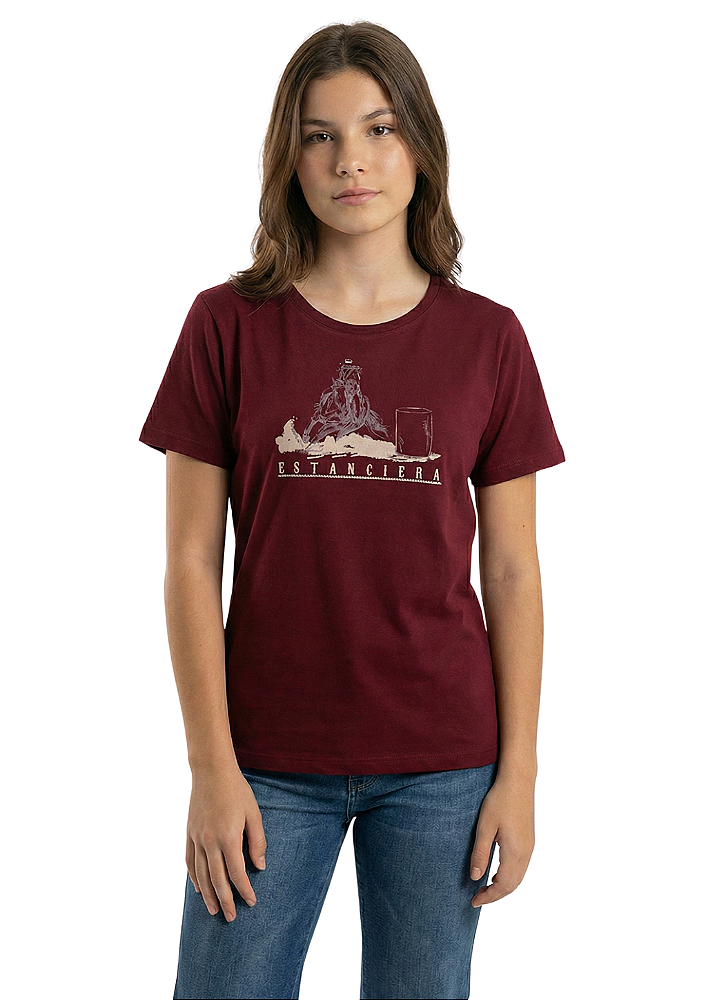 Camiseta Juvenil Oversized Feminina Estanciera Prova de Tambor