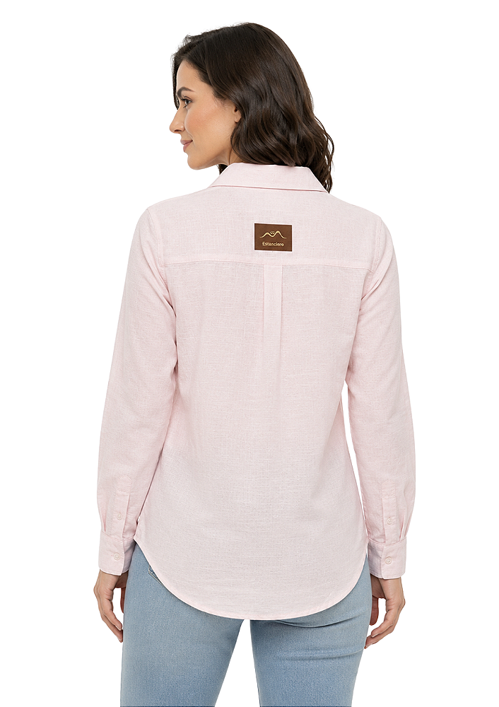 Camisa Feminina 2 Bolsos Frente Estanciero Algodão
