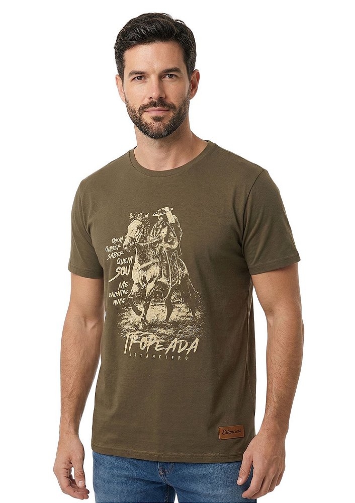 Camiseta Masculina Estanciero Tropeada