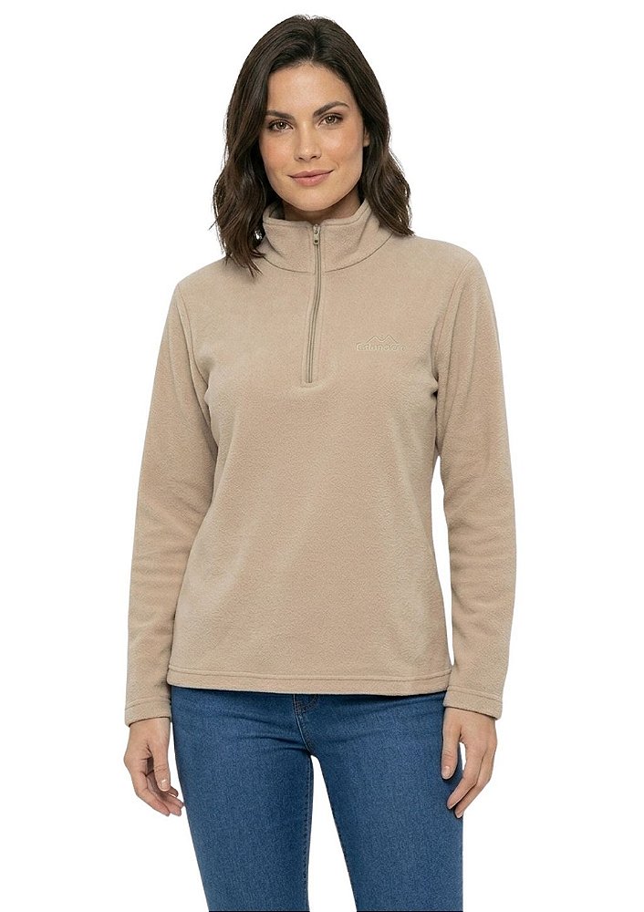 Blusa Microsoft Fleece Feminina Meio Zíper Estanciero