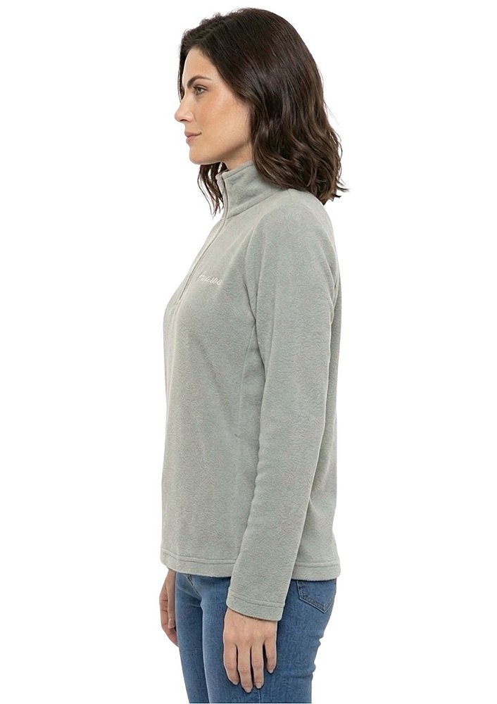 Blusa Microsoft Fleece Feminina Meio Zíper Estanciero