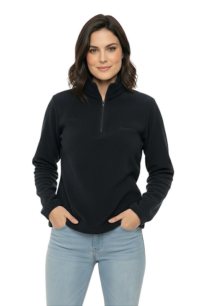 Blusa Microsoft Fleece Feminina Meio Zíper Estanciero